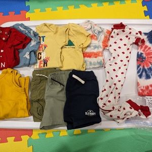 3/$25 12-18 Months baby boy girl bundle onesies shorts sleeveless shirt romper